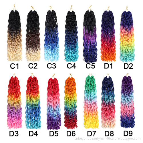 Gypsy Locs Crochet Hair 3 tone Wavy Goddess Fauxs Locs Crochet Hair